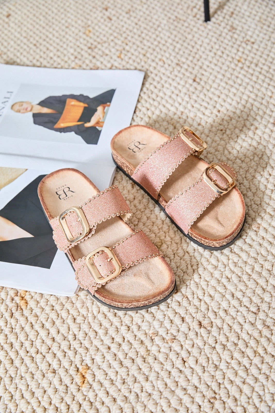 Zinaida | Rosa Champagne Wedge Sandalo