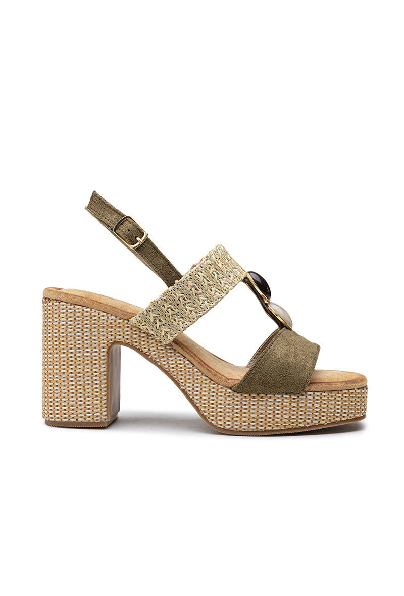 Gitana | Verde Wedge Sandalo