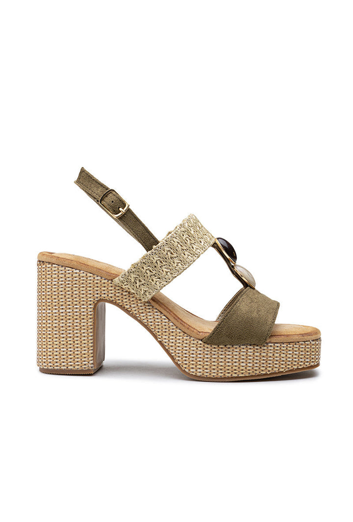 Gitana | Verde Wedge Sandalo