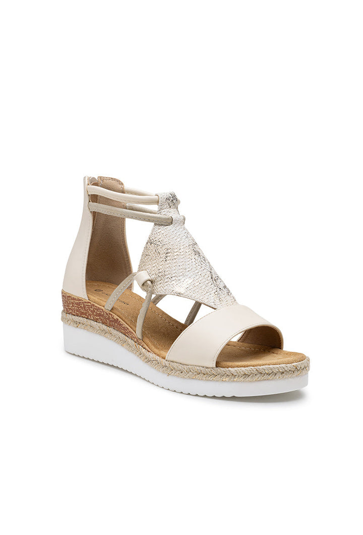 Faline | Beige Wedge Sandalo