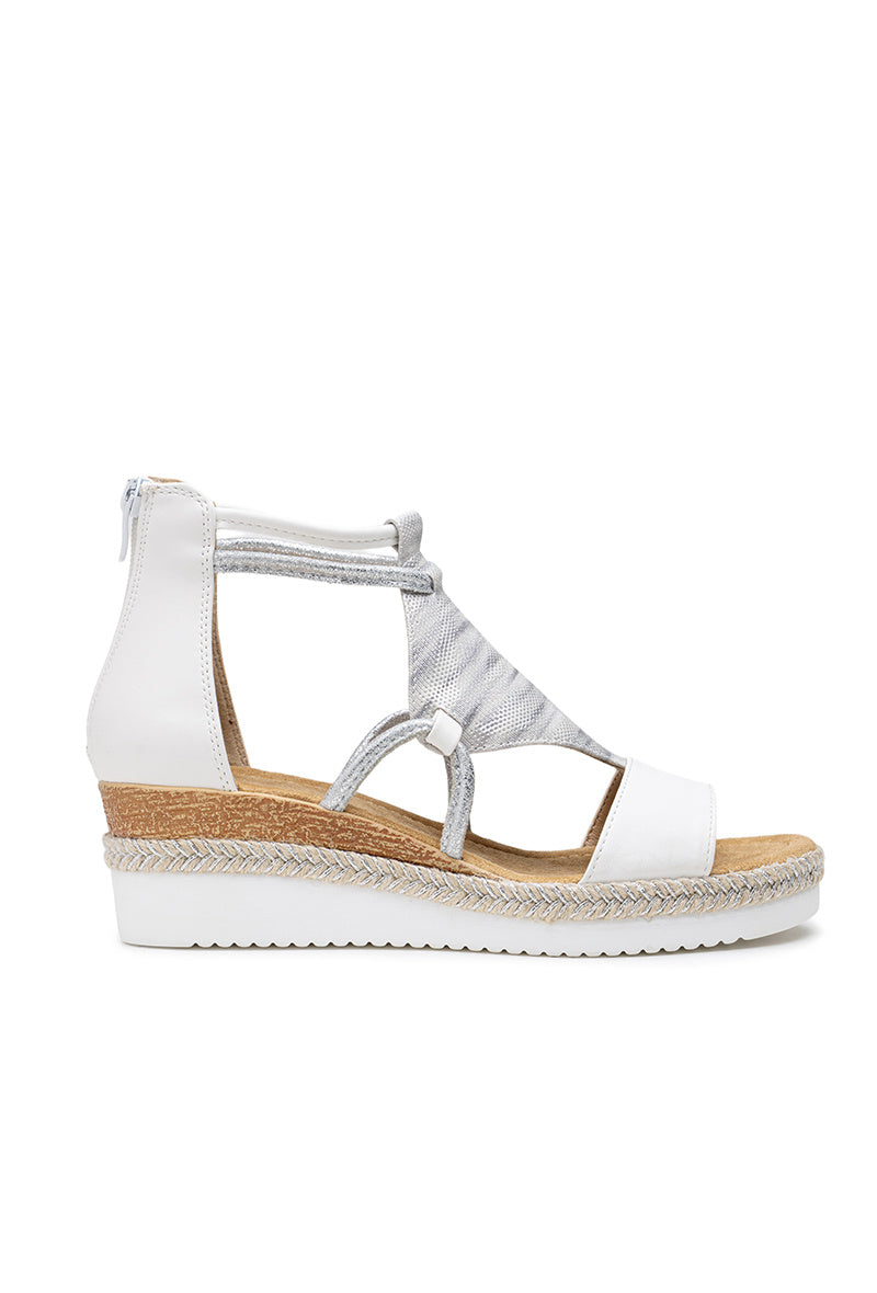 Elouise | Bianco Wedge Sandalo
