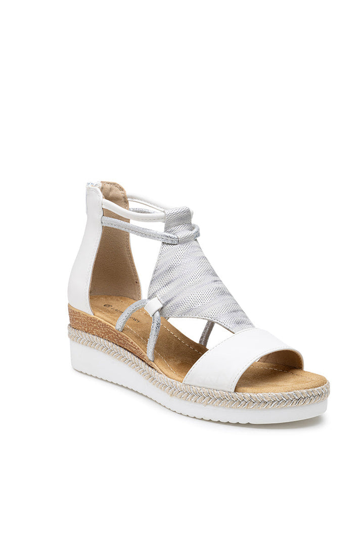 Elouise | Bianco Wedge Sandalo