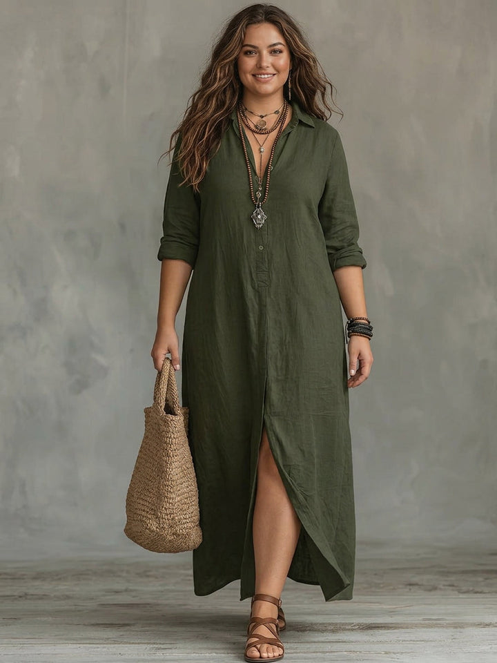 Soline | Maxi Aderente Abito with Buttons