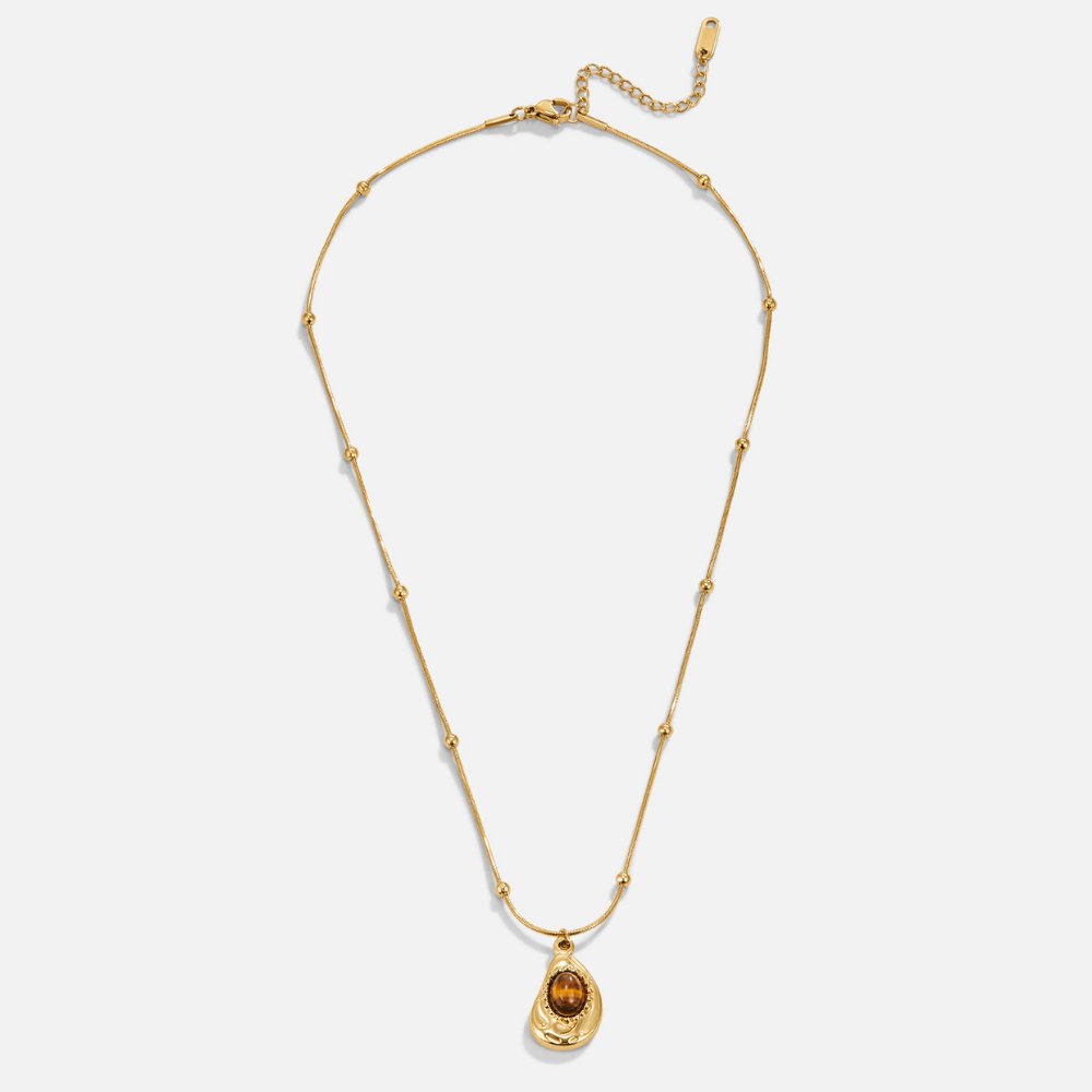 Collana Elegante in Oro con Pierre Œil di Tigre