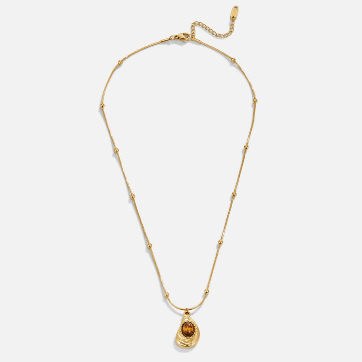 Collana Elegante in Oro con Pierre Œil di Tigre