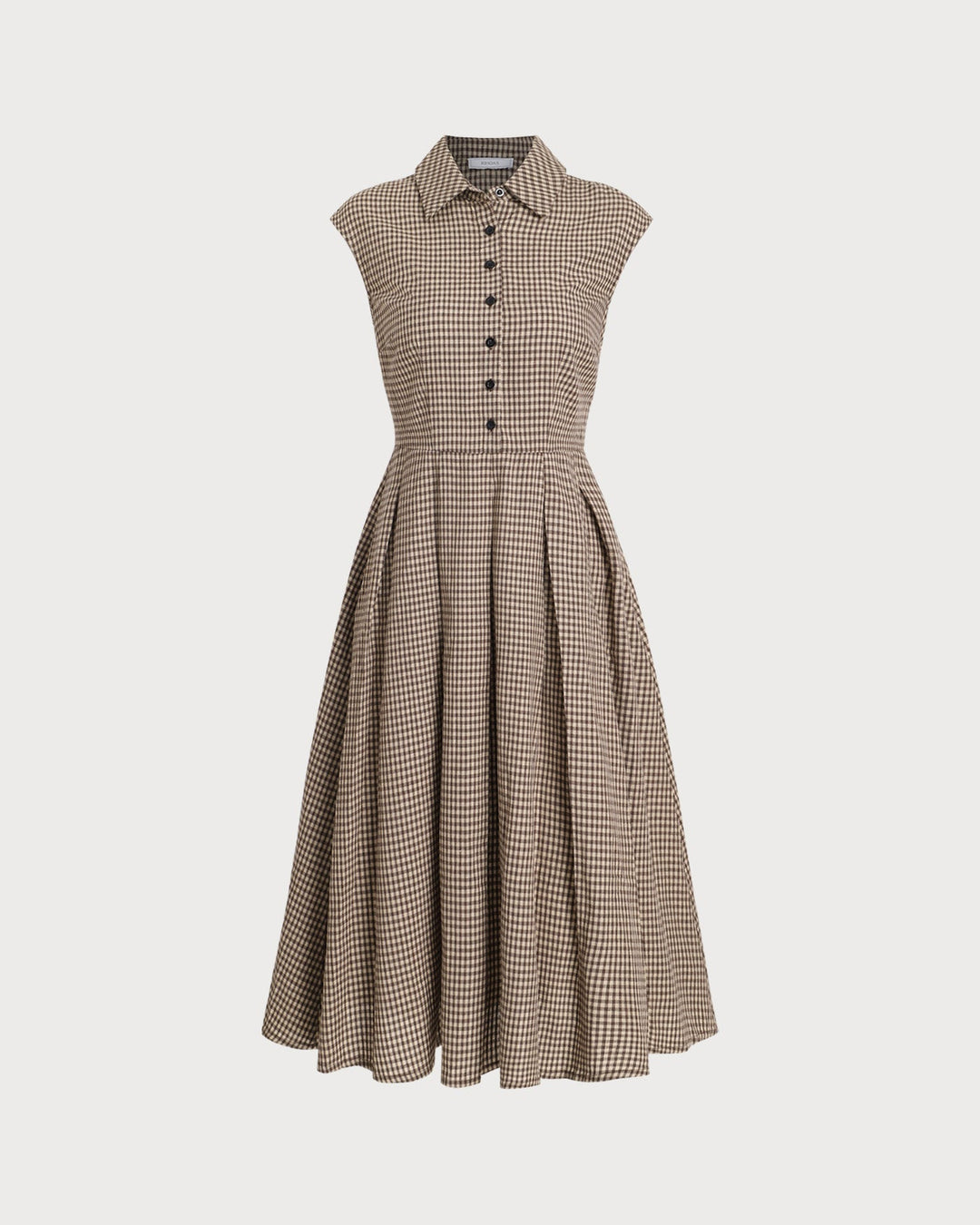 Hazel | Classico Scozzese Button-Front Midi Abito