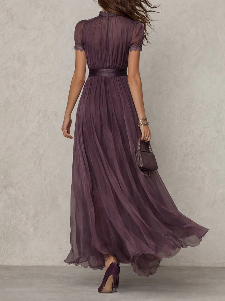 Elowen | Keyhole-Neck Manica a Palloncino Autunno Wedding Guest Maxi Abito