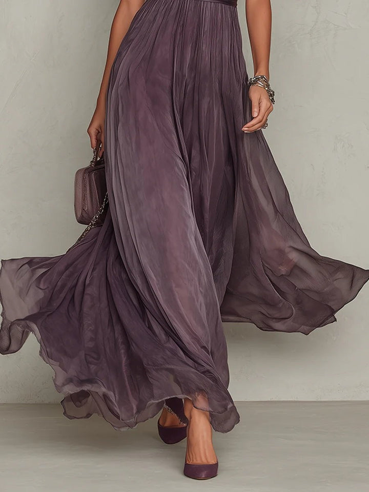 Elowen | Keyhole-Neck Manica a Palloncino Autunno Wedding Guest Maxi Abito